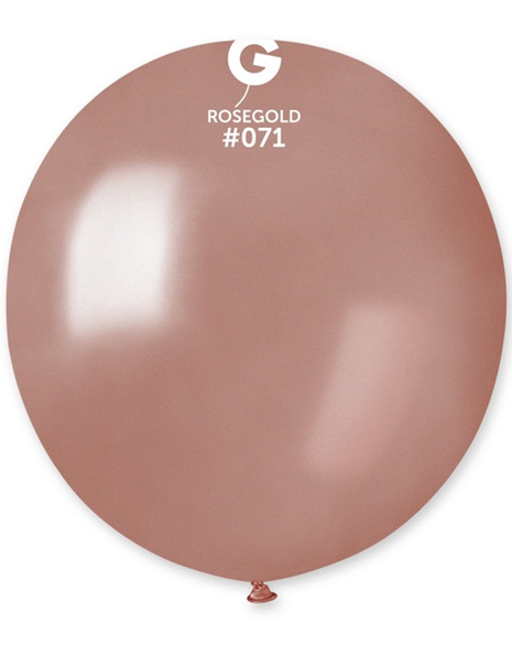 19in Gemar Metallic Rose Gold Balloons 25ct #033 - Joker Party Supply