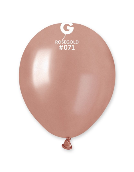 5in Gemar Metallic Rose Gold Balloons 100ct #071 - Joker Party Supply