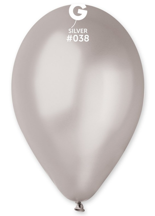 12in Gemar Metallic Silver Balloons 50ct #038 - Joker Party Supply