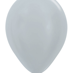 5in Sempertex Metallic Silver 100ct - Joker Party Supply