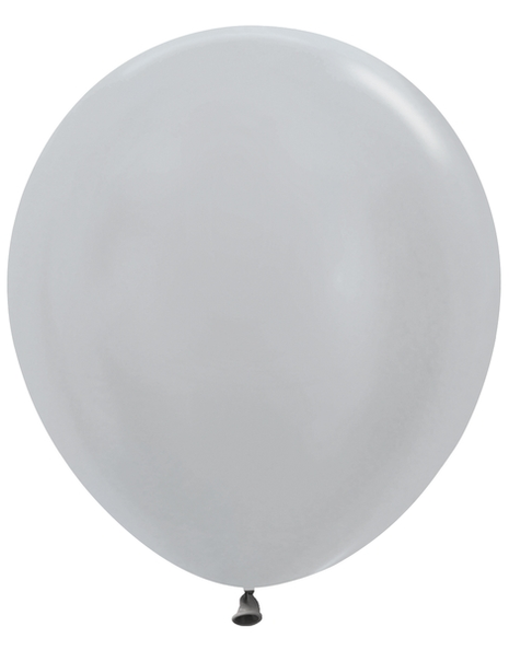 18in Sempertex Metallic Silver 25ct - Joker Party Supply