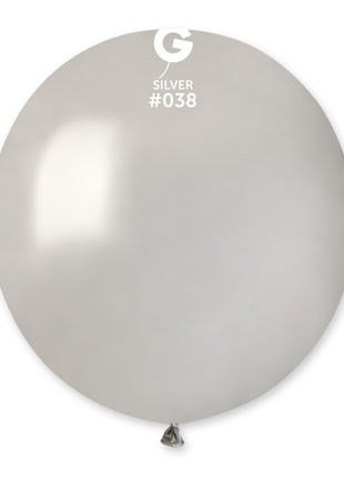 19in Gemar Metallic Silver Balloons 25ct #038 - Joker Party Supply