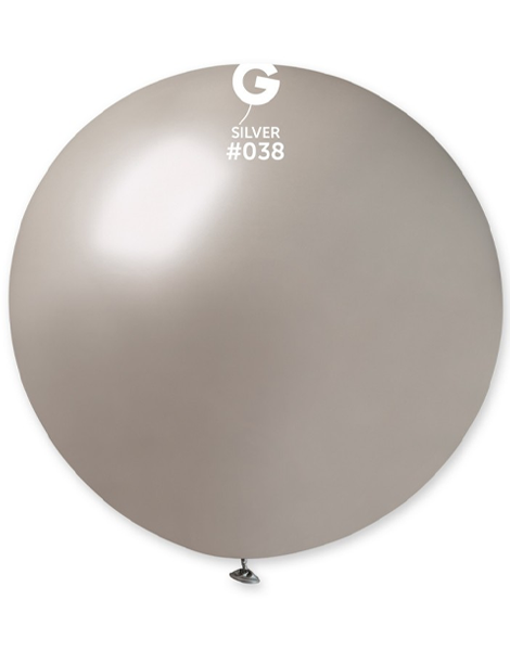 31in Gemar Metallic Silver Balloon 1ct #038 - Joker Party Supply