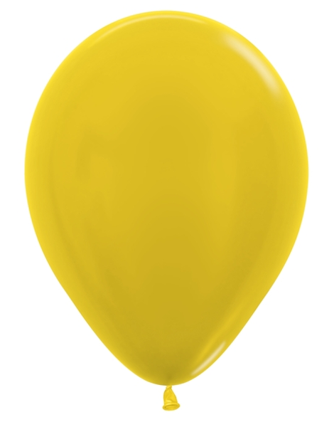 5in Sempertex Metallic Yellow 100ct - Joker Party Supply