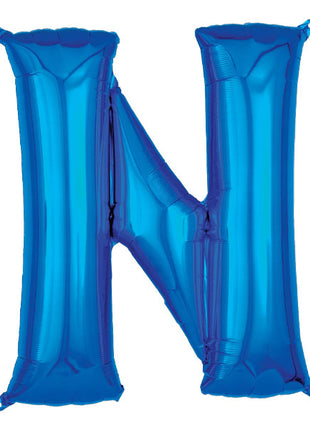 34in Anagram Blue Letter N Balloon - Joker Party Supply