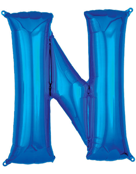 34in Anagram Blue Letter N Balloon - Joker Party Supply