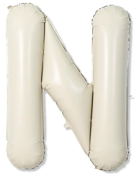 40in Joker Party White Sand Letter N Balloon - Joker Party Supply
