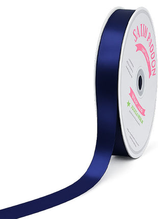 5/8in Single Face Satin Navy Blue Ribbon 100Yds