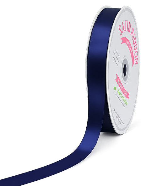 7/8in Single Face Satin Navy Blue Ribbon 100Yds