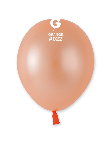 5in Gemar Neon Orange Balloons 100ct #022 - Joker Party Supply