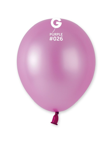 5in Gemar Neon Purple Balloons 100ct #026 - Joker Party Supply