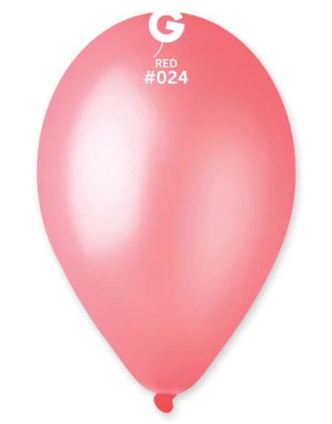 12in Gemar Neon Red Balloons 50ct #024 - Joker Party Supply
