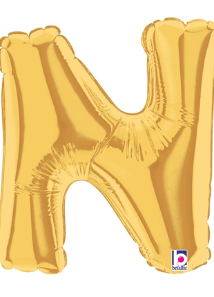34in Betallic Gold Letter N Megaloons - Joker Party Supply