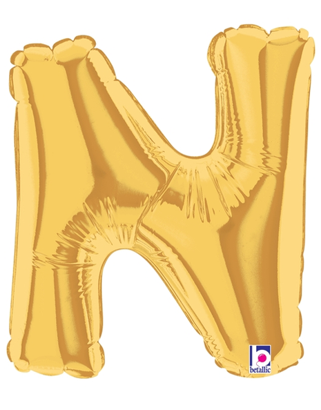 34in Betallic Gold Letter N Megaloons - Joker Party Supply
