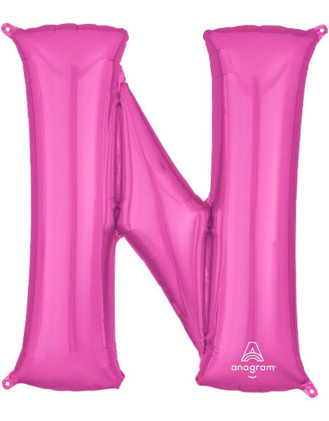 34in Anagram Pink Letter N Balloon - Joker Party Supply