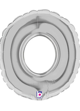 7in Betallic Air-Filled Silver Number 0 Balloon