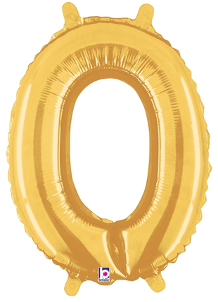 14in Betallic Air-Filled Gold Letter O Balloon - Joker Party Supply