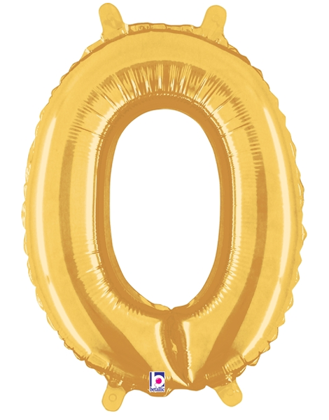 14in Betallic Air-Filled Gold Letter O Balloon - Joker Party Supply