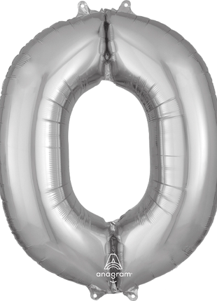 34in Anagram Silver Letter O Balloon - Joker Party Supply
