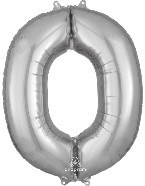 34in Anagram Silver Letter O Balloon - Joker Party Supply