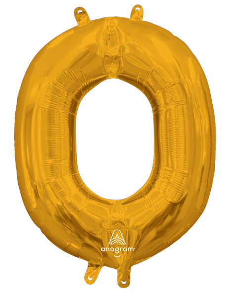 16in Anagram Air-Filled Gold Letter O Balloon - Joker Party Supply
