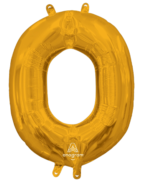 16in Anagram Air-Filled Gold Letter O Balloon - Joker Party Supply