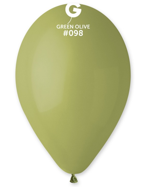 12in Gemar Standard Olive Balloons 50ct #098 - Joker Party Supply