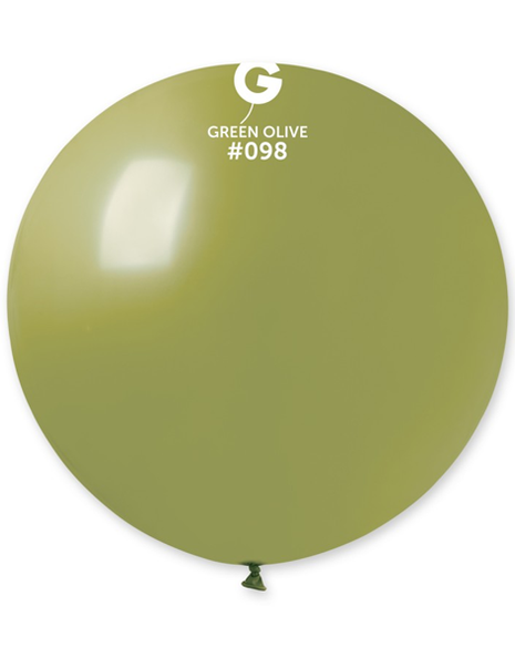 31in Gemar Standard Olive Balloon 1ct #098 - Joker Party Supply