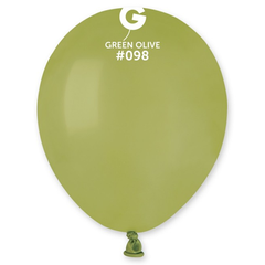 5in Gemar Standard Olive Balloons 100 #098 - Joker Party Supply