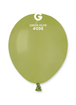 5in Gemar Standard Olive Balloons 100 #098 - Joker Party Supply