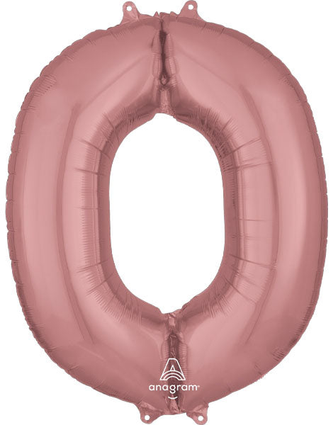 34in Anagram Rose Gold Letter O Balloon - Joker Party Supply