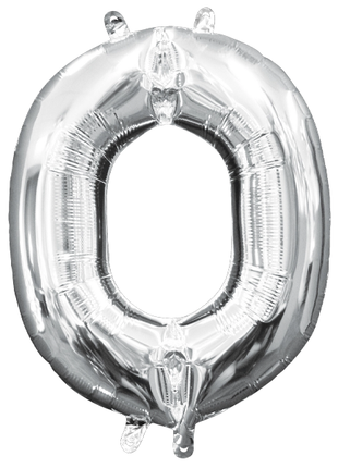 16in Anagram Air-Filled Silver Letter O Balloon - Joker Party Supply