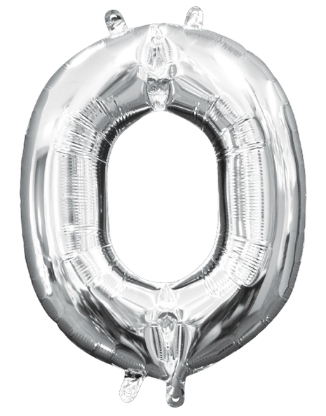 16in Anagram Air-Filled Silver Letter O Balloon - Joker Party Supply