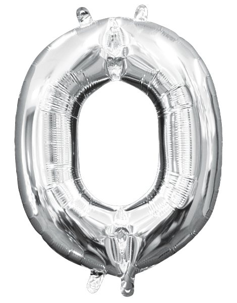 16in Anagram Air-Filled Silver Letter O Balloon - Joker Party Supply