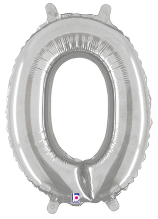 14in Betallic Air-Filled Silver Letter O Balloon - Joker Party Supply