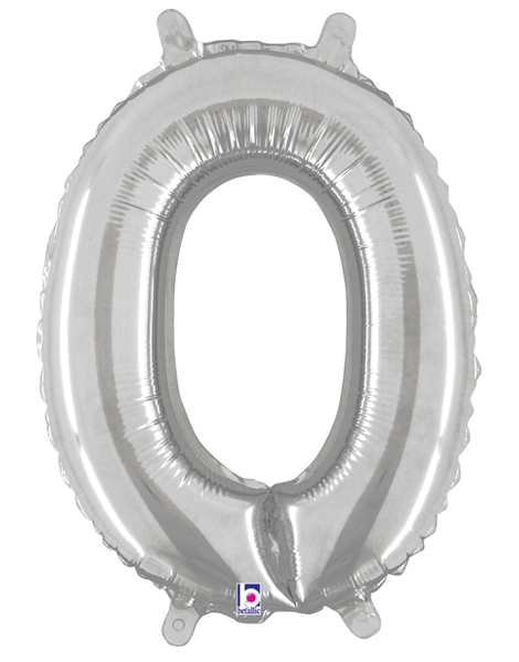 14in Betallic Air-Filled Silver Letter O Balloon - Joker Party Supply