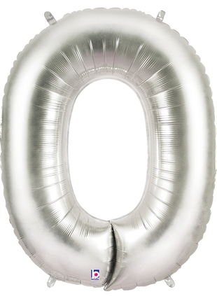 34in Betallic Silver Letter O Megaloons - Joker Party Supply