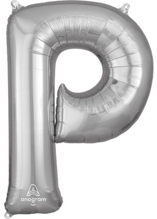 34in Anagram Silver Letter P Balloon - Joker Party Supply