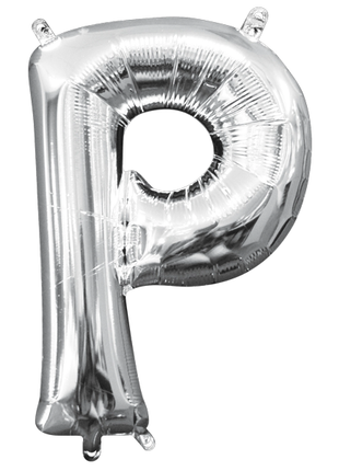 16in Anagram Air-Filled Silver Letter P Balloon - Joker Party Supply