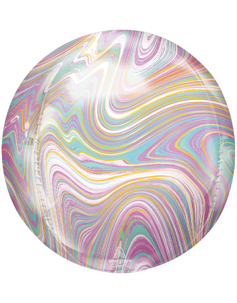 16in Anagram Pastel Marblez Orbz Balloon - Joker Party Supply