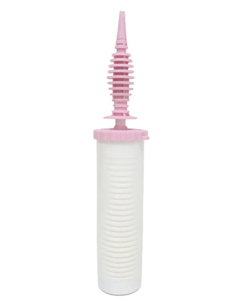 Bomba manual para globos rosa y blanca