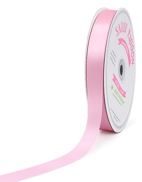 7/8in Single Face Satin Pink Ribbon 100Yds