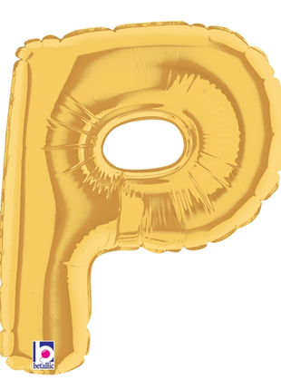 34in Betallic Gold Letter P Megaloons - Joker Party Supply