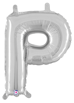 14in Betallic Air-Filled Silver Letter P Balloon - Joker Party Supply