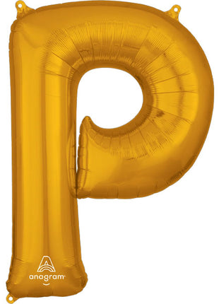 34in Anagram Gold Letter P Balloon - Joker Party Supply
