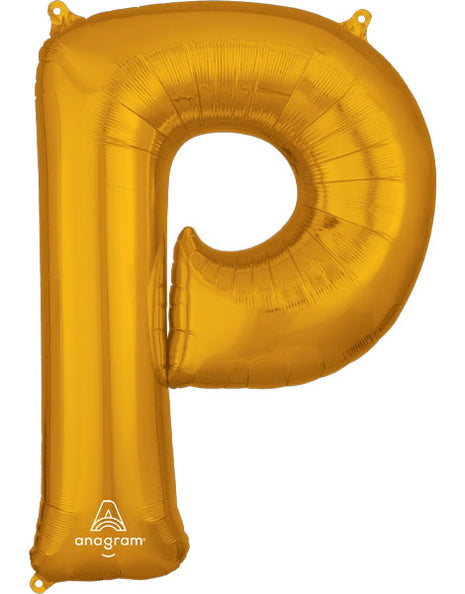 34in Anagram Gold Letter P Balloon - Joker Party Supply