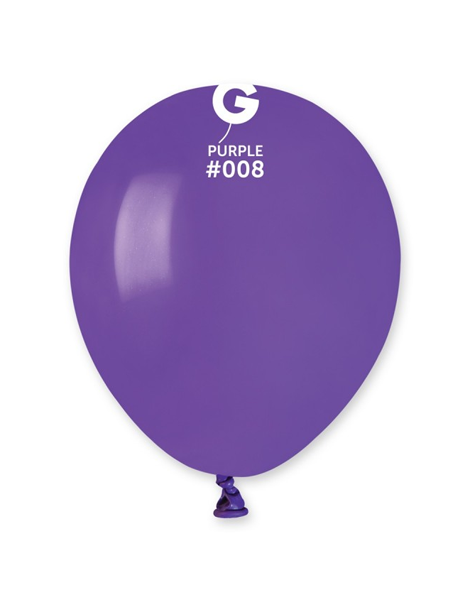 5in Gemar Standard Purple Balloons 100 # 008 - Joker Party Supply