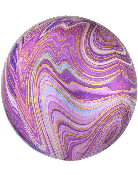 16in Anagram Purple Marblez Orbz Balloon - Joker Party Supply