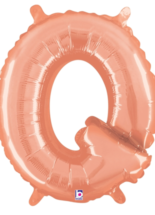 14in Betallic Air-Filled Rose Gold Letter Q Balloon - Joker Party Supply