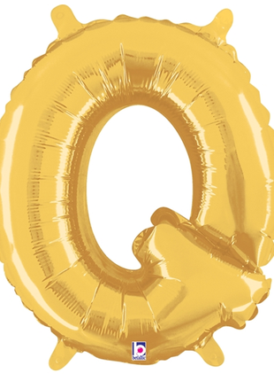 14in Betallic Air-Filled Gold Letter Q Balloon - Joker Party Supply